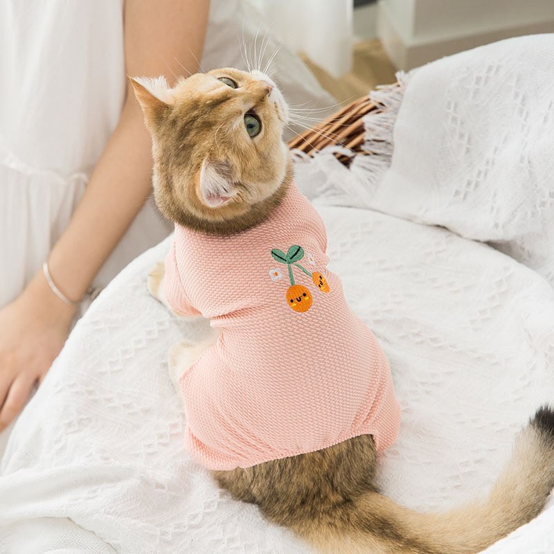 áo liền quần (jumsuit) thêu hình dành cho chó mèo
