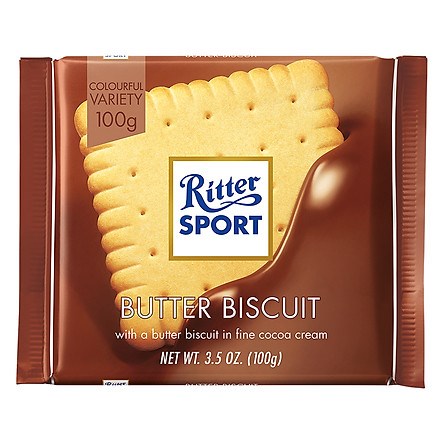 Socola Ritter Sport 100G - Socola Sữa Nhân Bánh Quy Bơ (Colourful Variety)