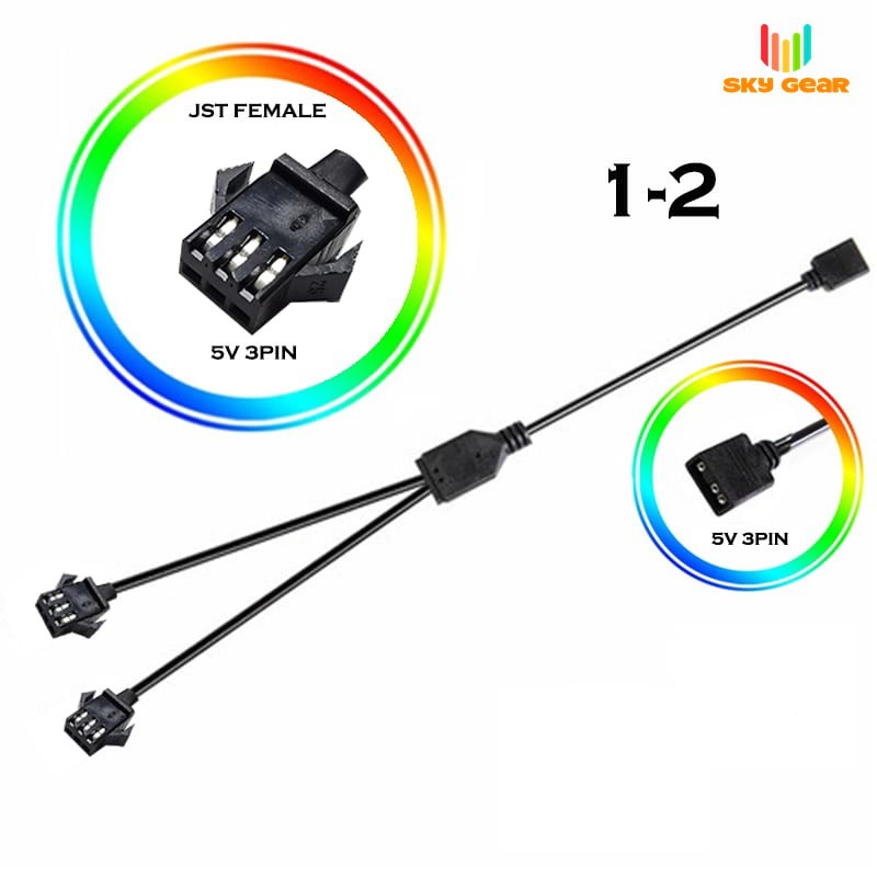 Dây cáp chuyển LED cổng 3Pin 5v ARGB sang 3Pin 5v Female