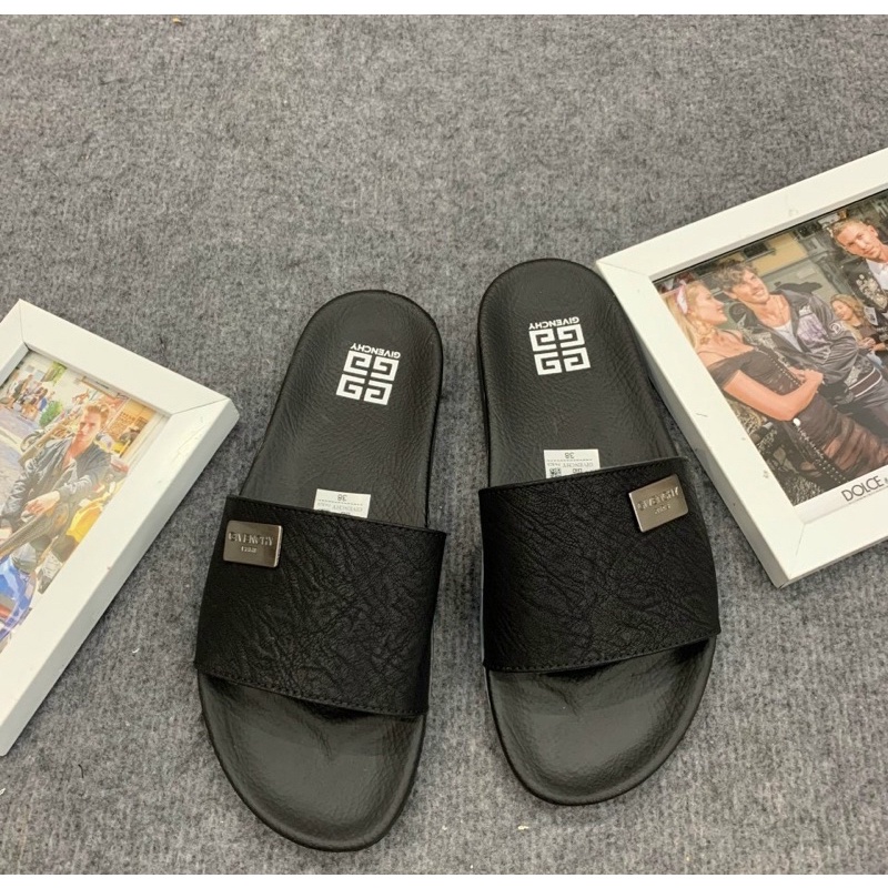 Dép quai ngang gyvenchy thời trang nam có hoạ tiết đơn giản, Dép da phong cách trẻ trung lịch sự btshop từ 38 đến 42