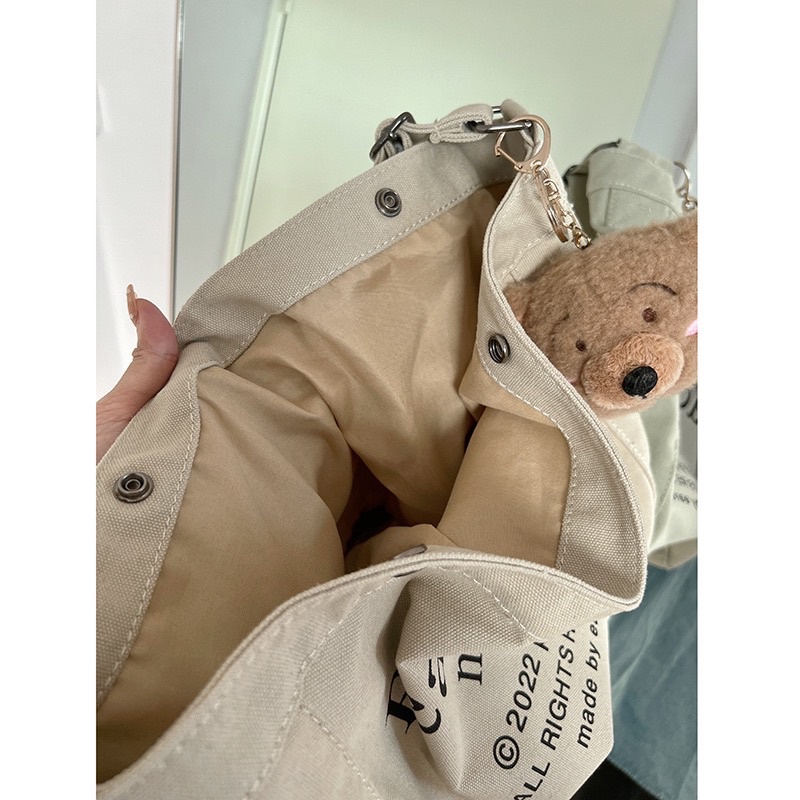 (Có sẵn Be/Nâu) TÚI VẢI UNISEX NAM NỮ TÚI CANVAS ĐEO CHÉO ULZZANG ĐI HỌC ĐI CHƠI