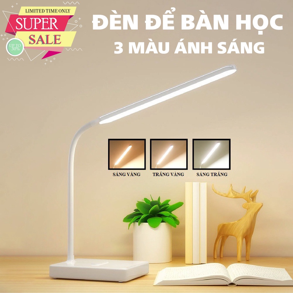 Đèn để bàn học, bàn làm việc, đèn đọc sách  kiêm đèn ngủ xoay 360 độ