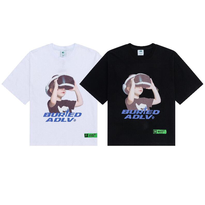 ADLV Áo Thun Ngắn Tay Chất Liệu Cotton In Hình Độc Đáo Hiệu Unisex Thời Trang