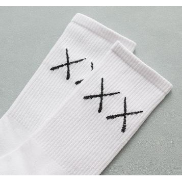 Tất nữ cổ cao, vớ nữ cổ cao thêu XX vải cotton co giãn thời trang TX03