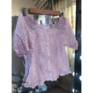 Áo sơ mi hoa cúc tím zara auth sz 1112