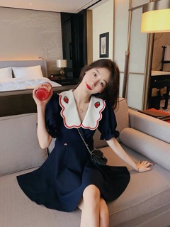 [CÓ ẢNH THẬT] ĐẦM CỔ CHỮ V TRÁI DÂU 🍓