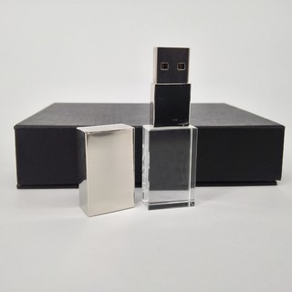 USB Pha lê đèn Led màu bạc 32G