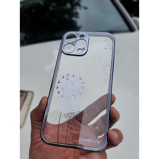 Ốp lưng likGus hoa Bồ công anh đính đá cho iPhone 13/13 Pro/13 Pro max viền màu bảo vệ camera