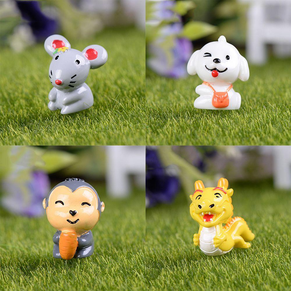 ⚝Hecceh⚝ Set 12 Mô Hình Động Vật Mini Trang Trí Vườn