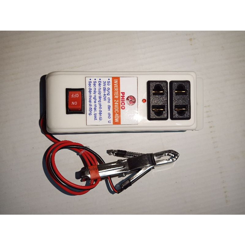 Bộ kích điện 24v lên 220v 40W dùng trên ghe, xe tải, xe đầu kéo