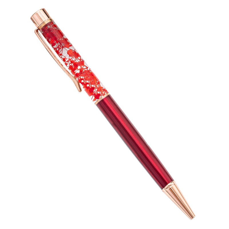 1 Bút Bi Nổi Hình Bông Hoa Bằng Kim Loại