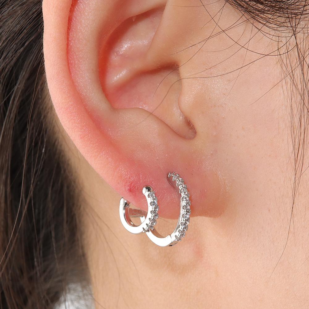 Khuyên Tai Hai Lớp Gắn Sụn Tai Thời Trang 1 Cho Nữ