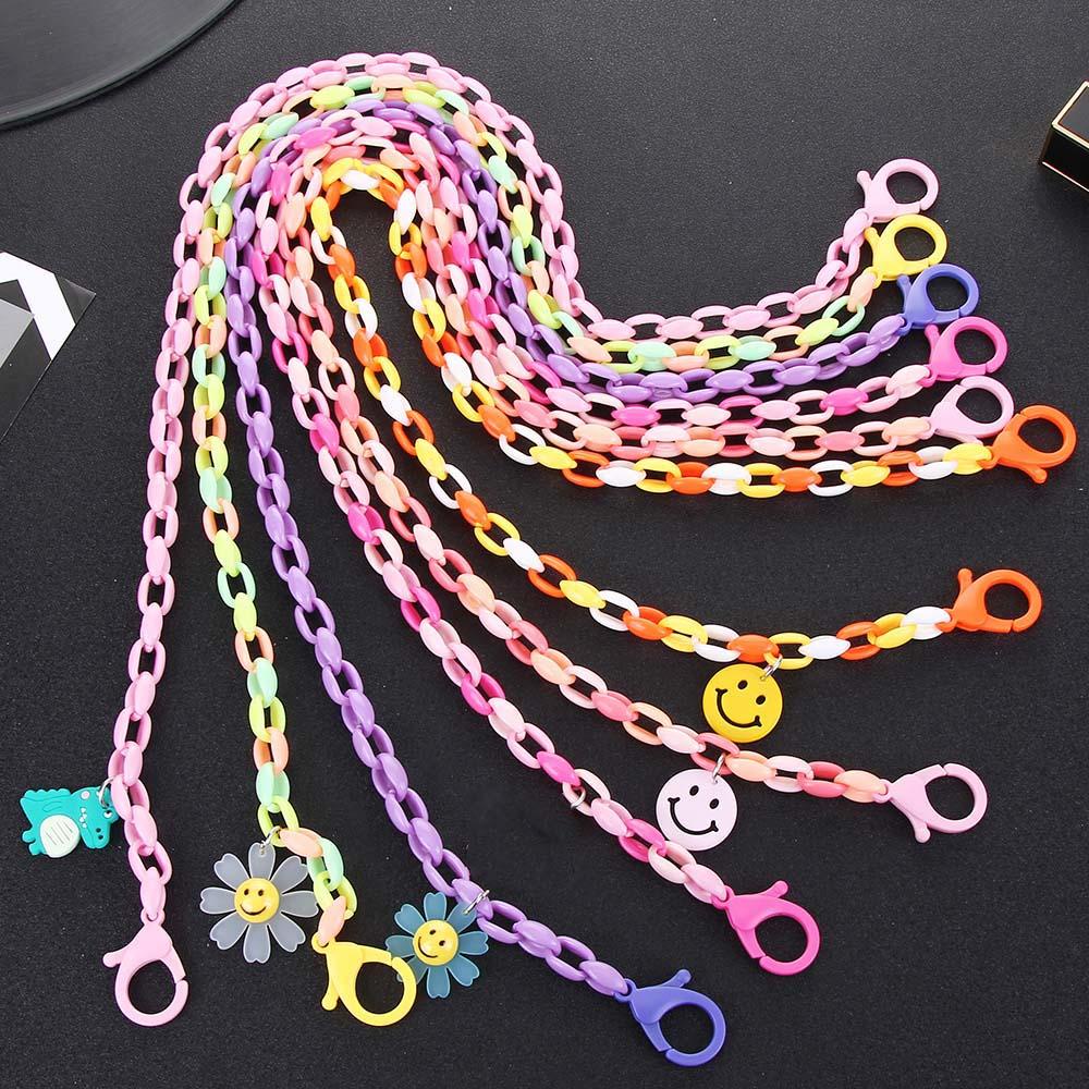 Dây Đeo Kính Mát Chống Thất Lạc Bằng Acrylic Mặt Cười / Hoa Hoạt Hình Dễ Thương Cho Bé