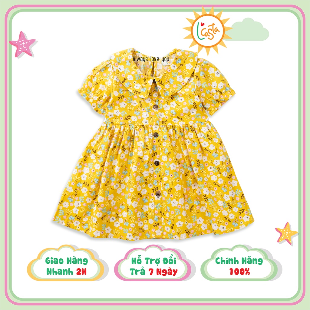 [Mã BMBAU50 giảm 7% đơn 99K] Đầm Bé Gái Chất Liệu Thô Họa Tiết Hoa Nhí Dễ Thương từ 8 đến 25kg LCasta V11