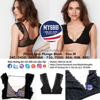 Áo ren bralette, size S, M Victoria's Secret - Màu đen, trắng, hồng