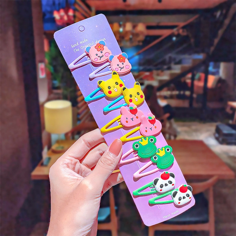 Set 10 Kẹp Tóc Nhiều Màu Sắc Dễ Thương Cho Bé Gái