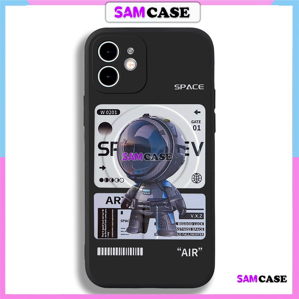Ốp lưng iPhone Phi hành gia Nasa Cute cạnh viền vuông silicon mềm dẻo cho ip 6/6s/7/8/X/XS/XR/11/12/13/14 Pro Plus Max