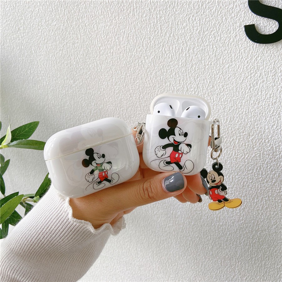 Vỏ Bảo Vệ Hộp Sạc Tai Nghe Airpods Pro2 Airpods Pro Airpods3 gen3 Airpods2 Hình Chuột Mickey Mouse Dễ Thương Ốp