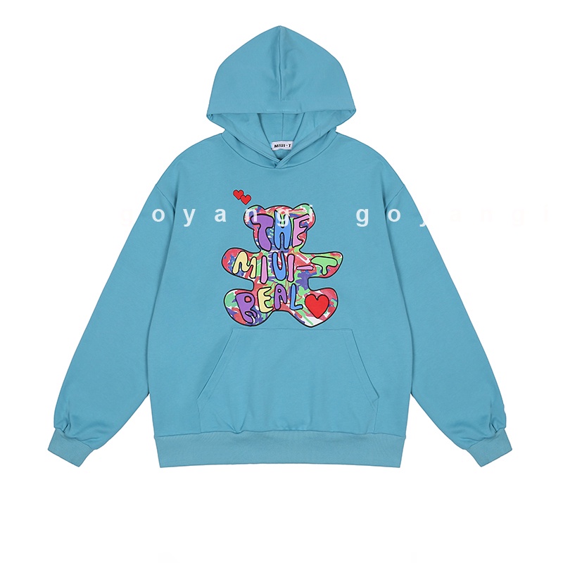 Áo Hoodie GYG Unisex Crayon Bear Form Rộng Oversize Phong Cách Hàn Quốc