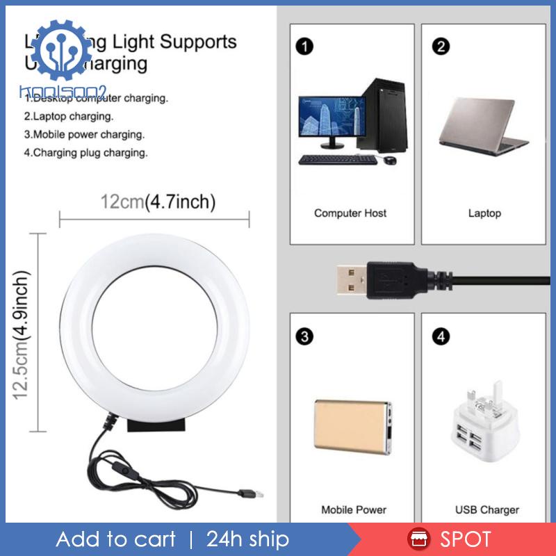 [Koolsoo2] Vòng Đèn LED Tròn Hỗ Trợ Chụp Ảnh / Quay Video / Chụp Ảnh Cho Laptop
