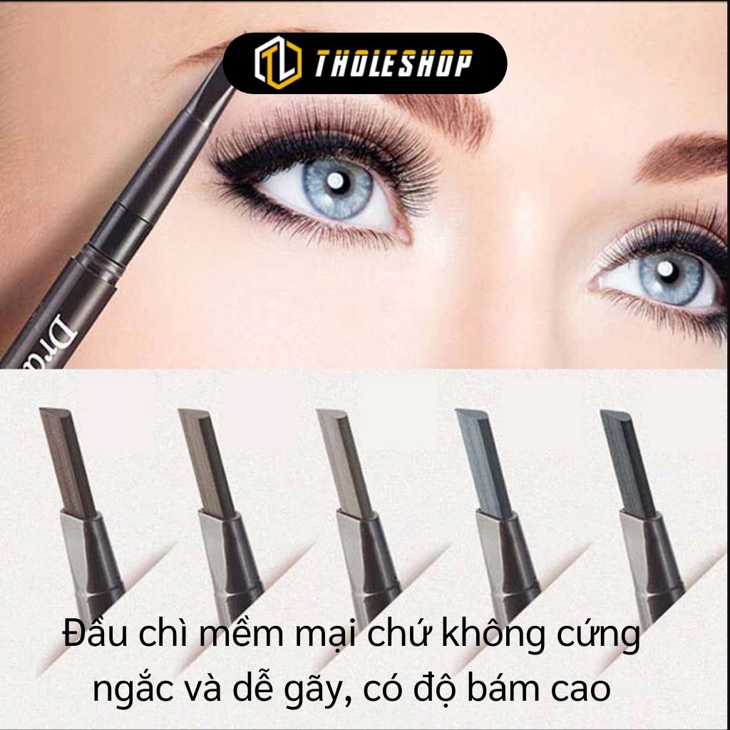 Chì Kẻ Mày - Bút Kẻ Lông Mày 2 Đầu Có Cọ Chải Sợi Không Thấm Nước, Lâu Trôi 7126