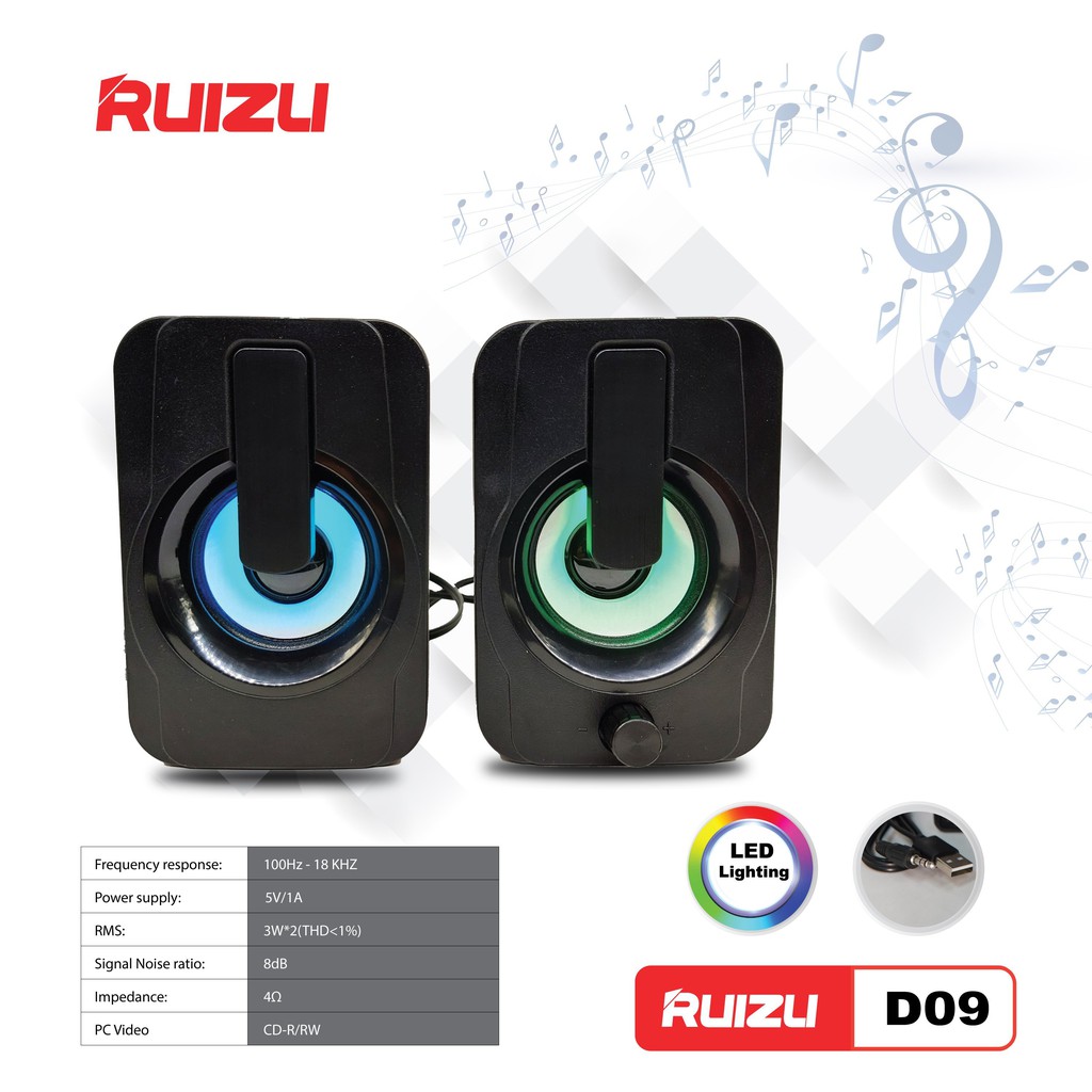 Loa 2.0 Ruizu D09 LED
