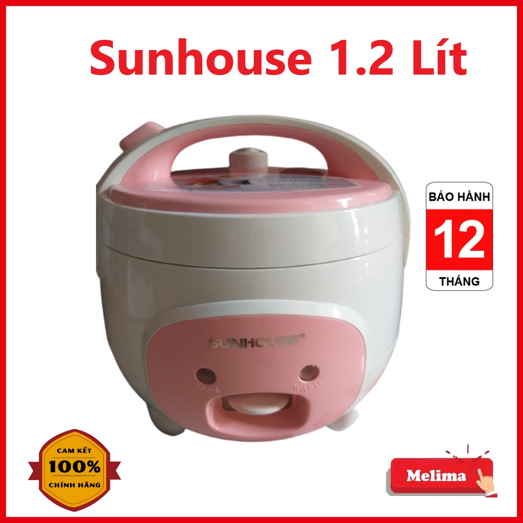 Nồi Cơm Điện, Nồi cơm Mini Đa Năng Sunhouse mã SHD8217W, Bảo hành 12 tháng, Dung tích 1.2 lít, dùng cho 2 đến 4 người