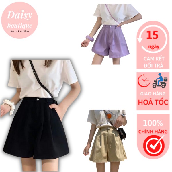 [Hàng Dày Dặn Loại 1] Quần Đùi Quần Short Kaki Cài Cúc Dáng A Daisy Boutique