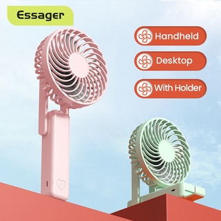 Quạt Essager Mini Cầm Tay Để Bàn Làm Mát Trong Mùa Hè Sạc Pin USB Gấp Được Có Giá Đỡ Điện Thoại Tiện Dụng