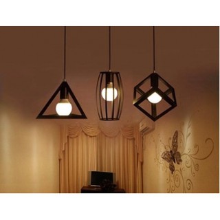 Đèn Thả Nghệ Thuật Lồng Sắt Hình Trụ Retro