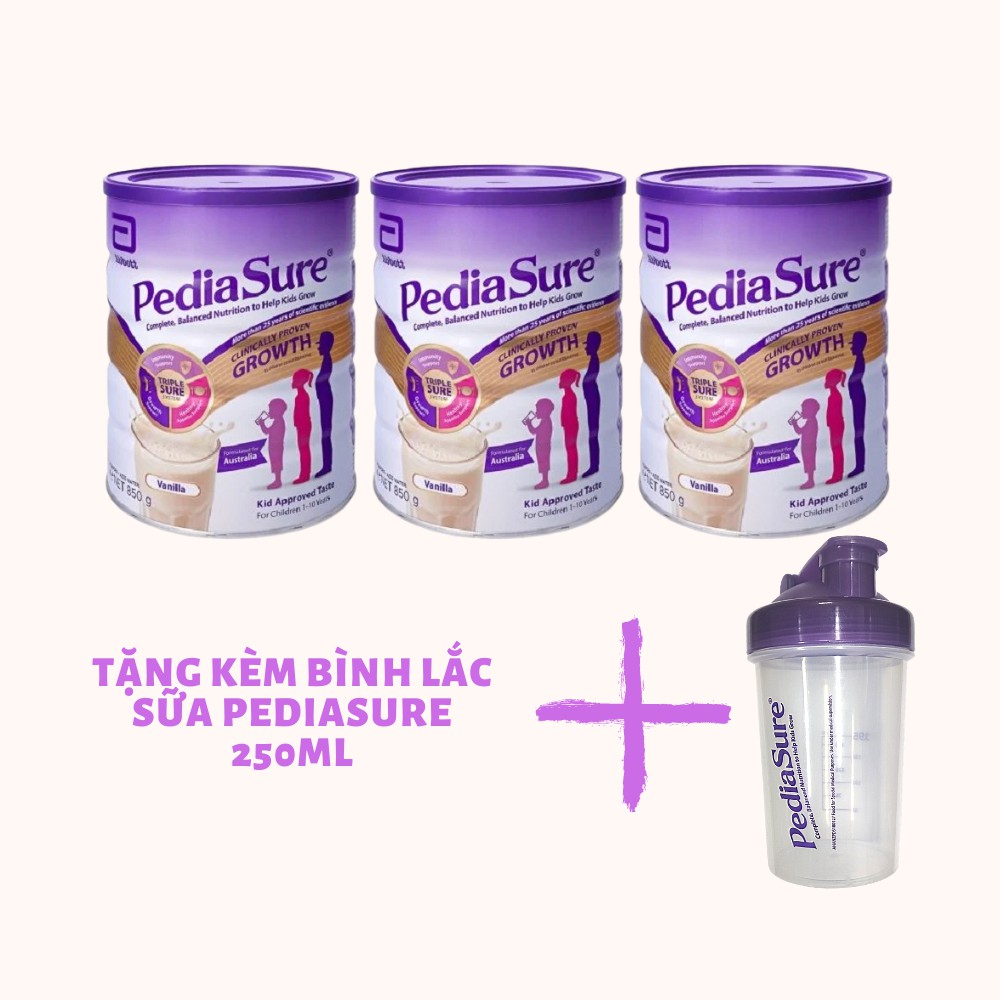 Combo 3 Sữa Bột Pediasure Complete Balanced Nutrition Vanilla 850g Úc