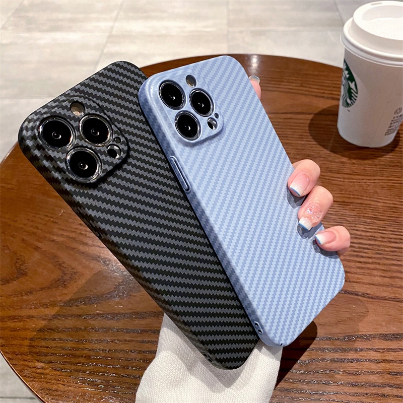Ốp Điện Thoại Cứng Họa Tiết Sợi carbon Chất Lượng Cao Cho iPhone 12 13 11 Pro Max