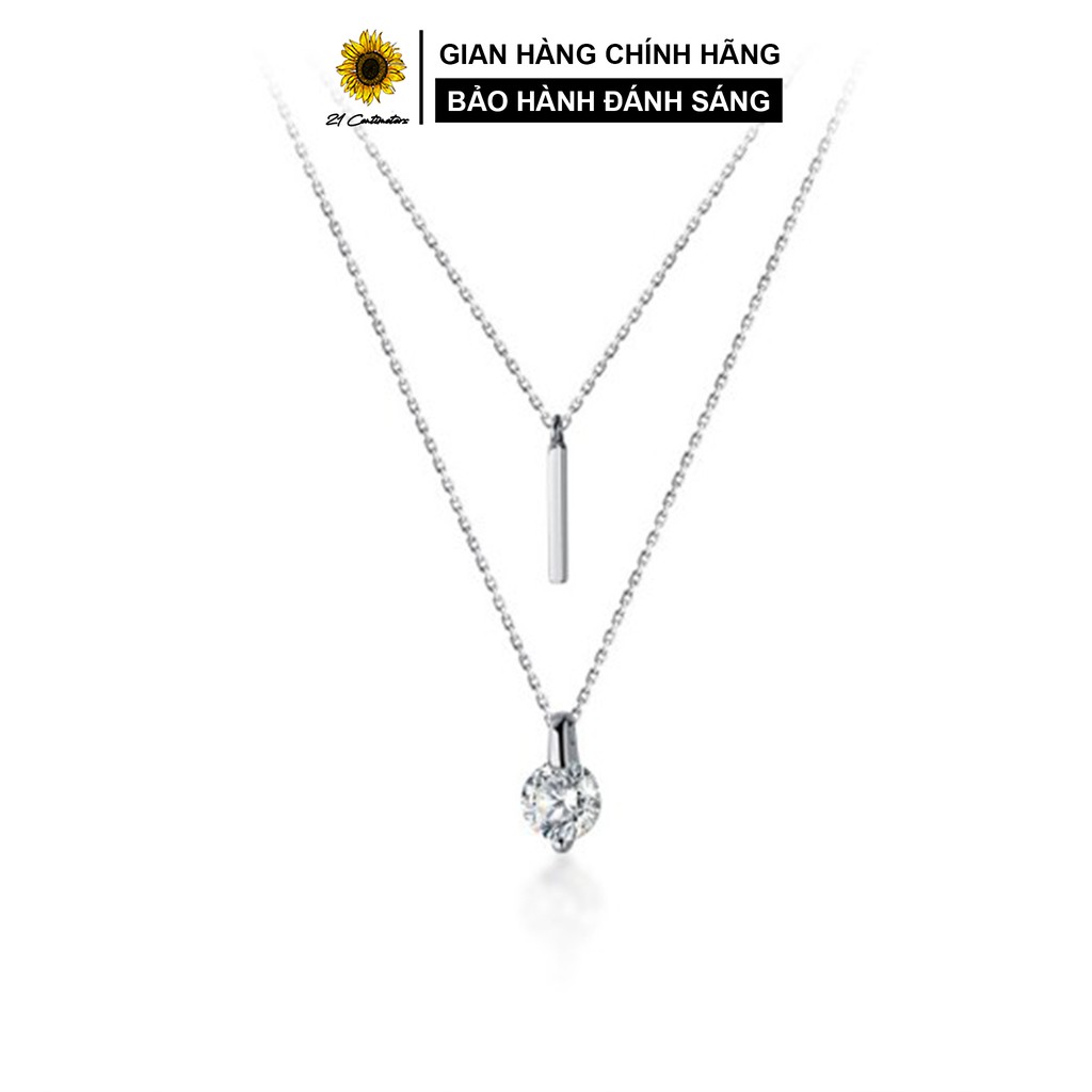 Dây chuyền bạc 21 Centimeters Double Diamond