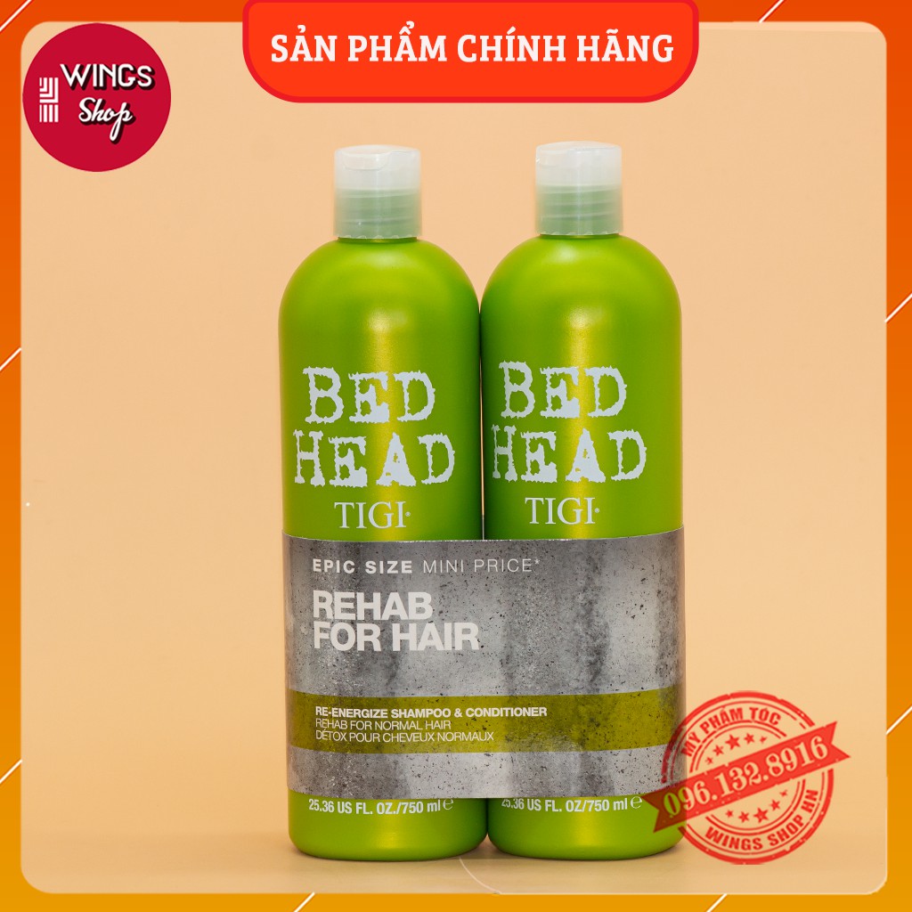 🛑Cặp Dầu Gội Xả TIGI Xanh Lá 750ML 🛑FreeShip🛑 Phục Hồi Tóc Hư Tổn, Yếu, Giảm Bết Tóc, Hương Trái Cây| Hàng Chính Hãng