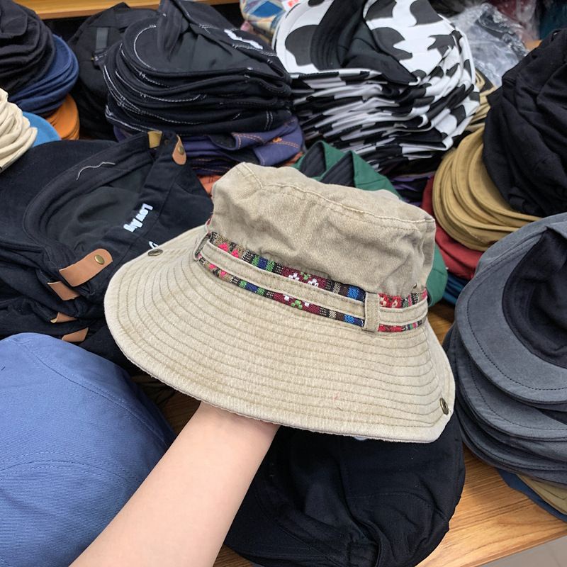 MŨ CAO BỒI VIỀN BO PHỐI HỌA TIẾT THỔ CẨM TINH TẾ