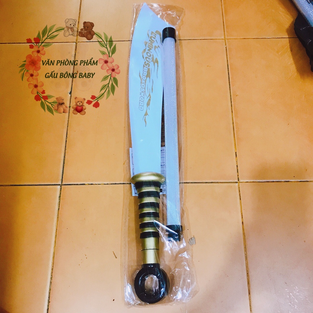 Đao nhựa đồ chơi phát sáng Quan Vũ  có đèn và âm thanh, tặng kèm pin dài 1m1 hottrend 2022