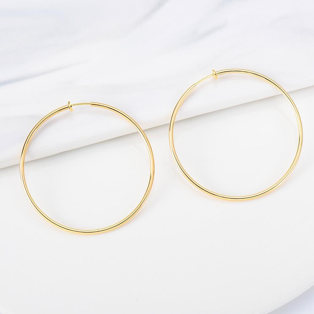 FUTURE Khuyên Tai Nữ Hình Tròn Lớn Thời Trang Cá Tính