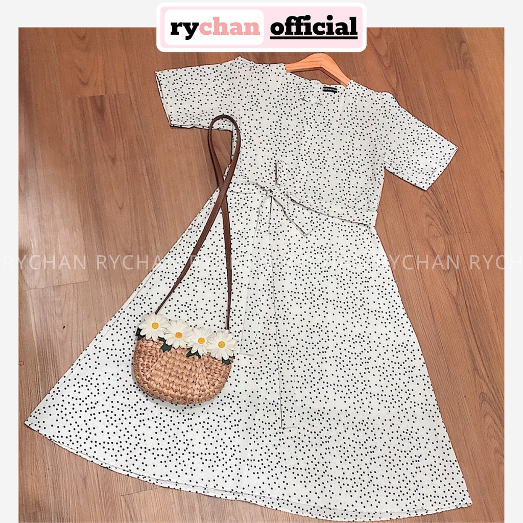 [ẢNH THẬT CUỐI] Đầm Xòe Chấm Bi Trắng Tinh Khôi - DX660