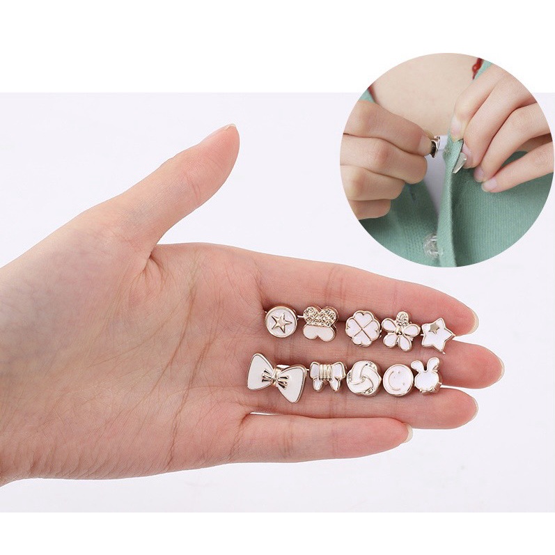 Sét 10 Khuy Cài Áo. Phụ Kiện Cài Áo Mini Xinh Xắn Cho Nữ