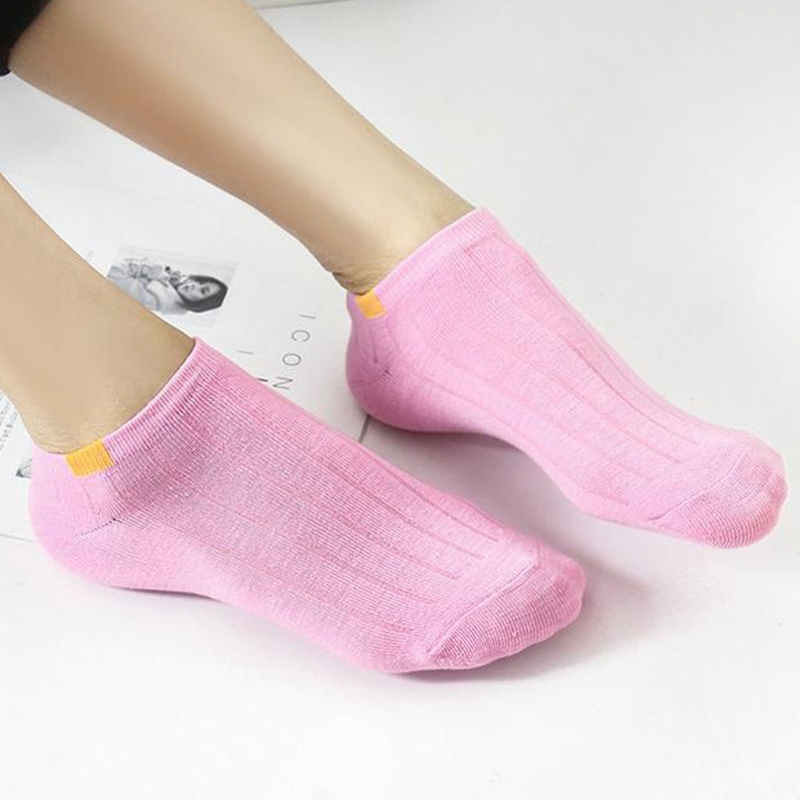 Vớ cotton cổ ngắn họa tiết sọc ngang cho nữ