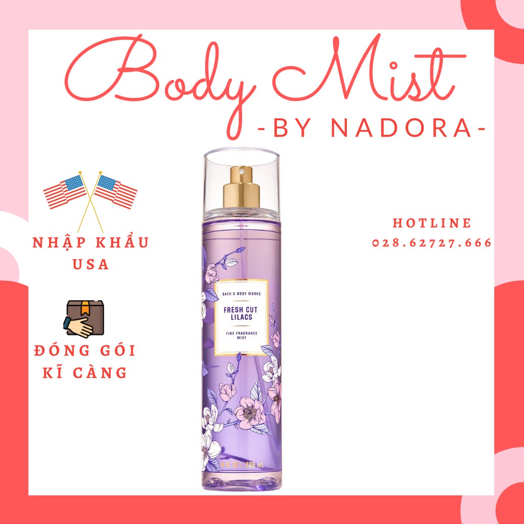 Xịt Thơm Toàn Thân Bath And Body Works - Fresh Cut Lilacs Body Mist (236ml)