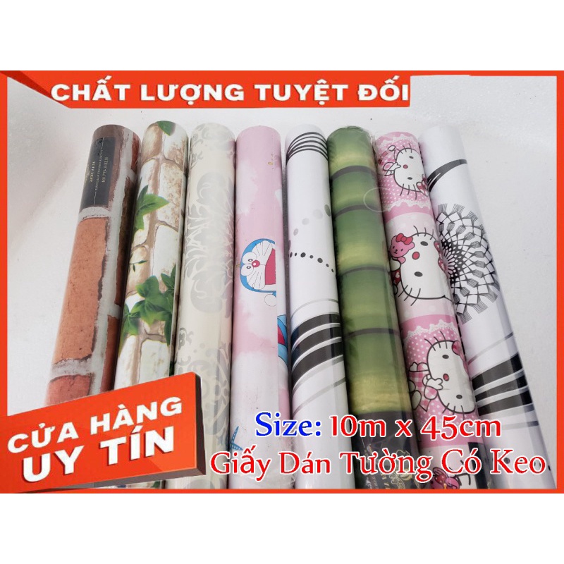 Sỉ 10m giấy dán tường decal giả gạch khổ 45CM