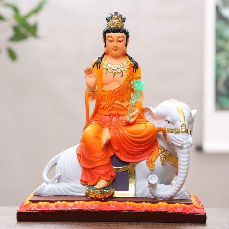 ♧✳Resin Văn Thù Phổ Hiền Bồ tát Trang trí Hoa Nghiêm Tam Nhà phước Tượng Sư Lợi | BigBuy360 - bigbuy360.vn