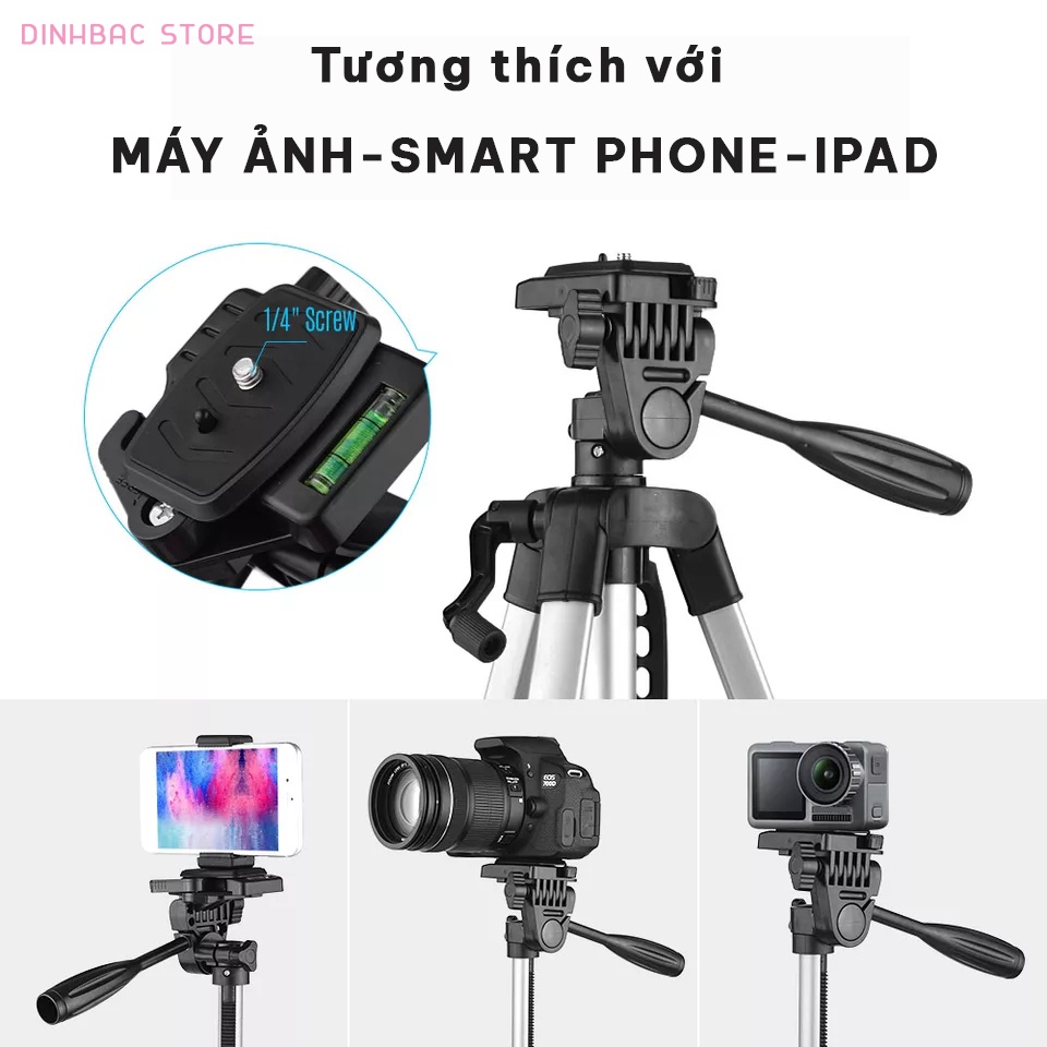 Chân máy ảnh  tripod canon fujifilm điện thoại đa năng bằng kim loại cao 1m5