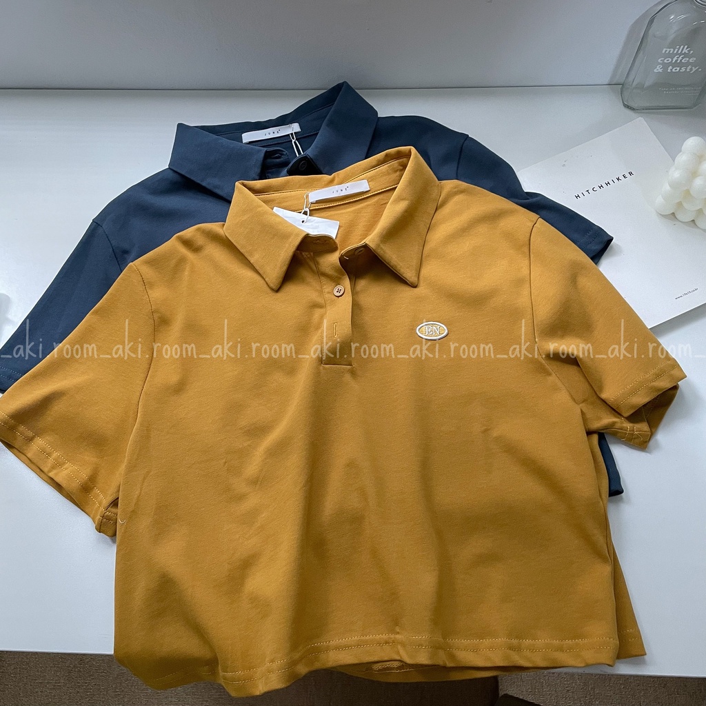 Áo polo dáng ngắn chất thun mịn trơn