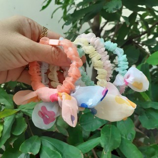 Cột tóc Scrunchies tai thỏ (được chọn màu)