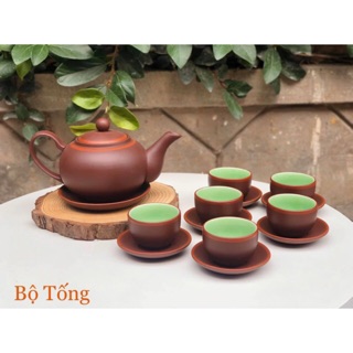 Ấm chén tử sa - bộ tống - gốm sứ bát tràng