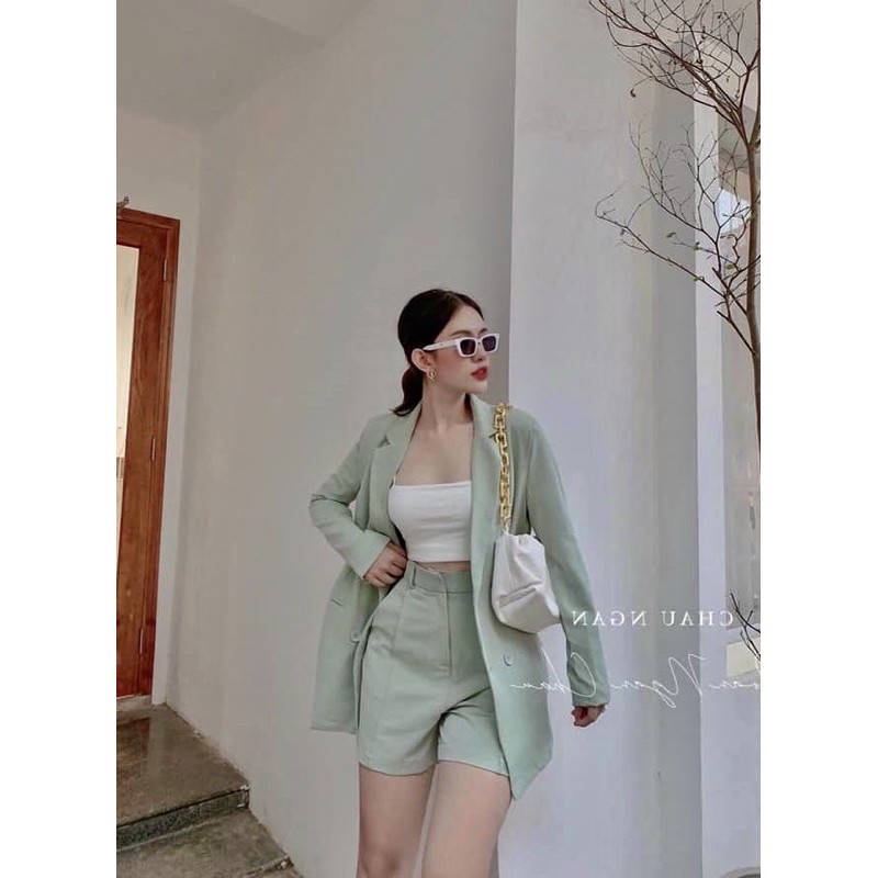 SET VEST NỮ- QUẦN SHORT CÔNG SỞ( tặng bra)