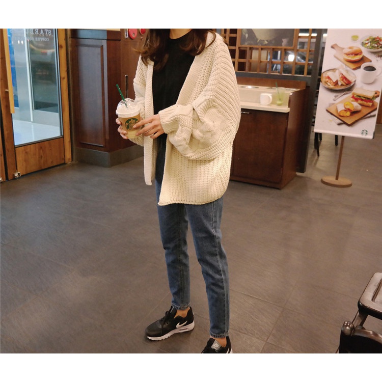 Áo cardigan len đan khoác ngoài ulzzang, cardigan trơn
