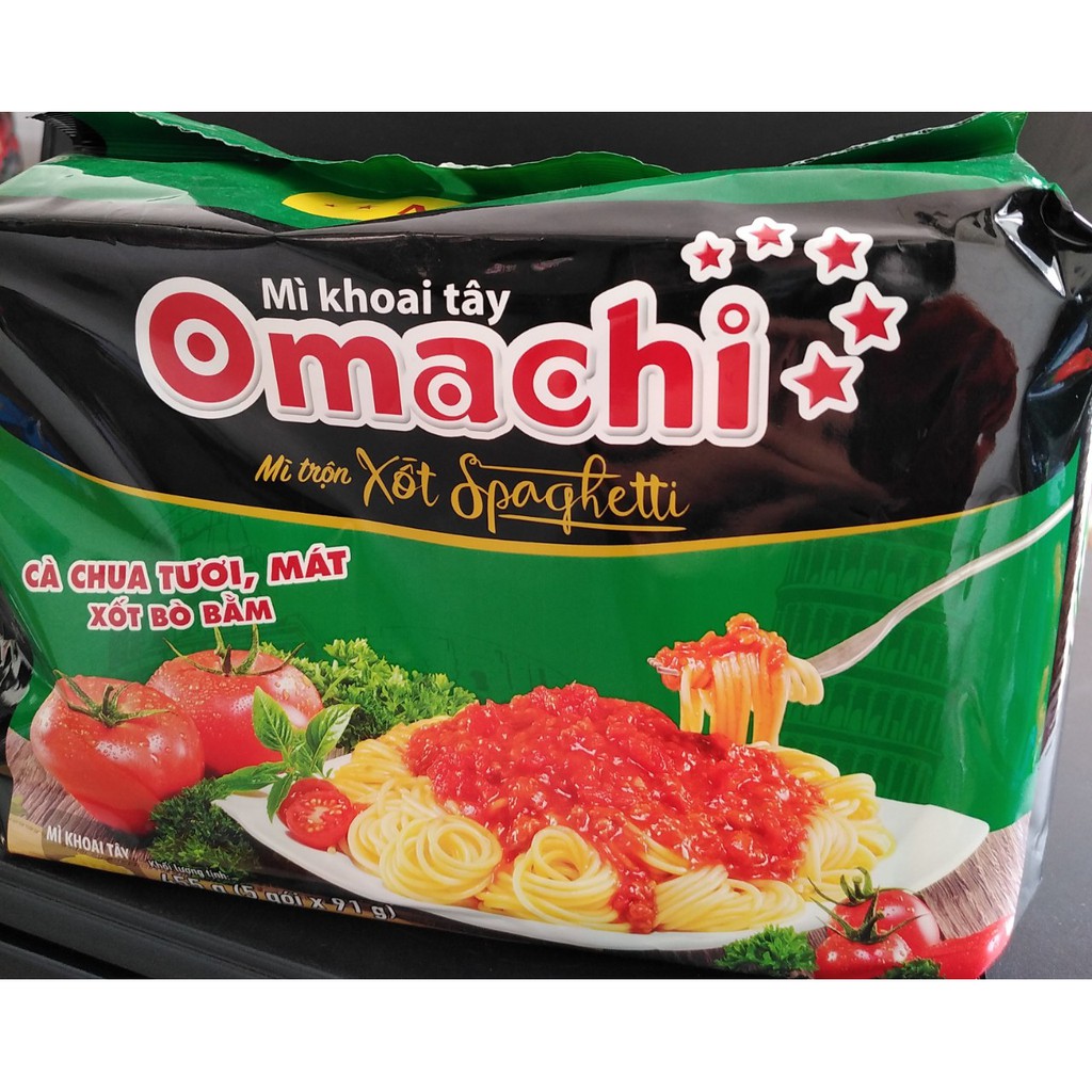 Combo 10 gói mì trộn Omachi xốt Spaghetti.